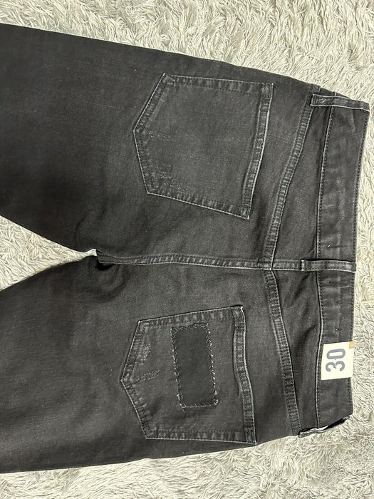 Topman rip 'n repair stretch skinny jeans in washed black size 30/30 $85