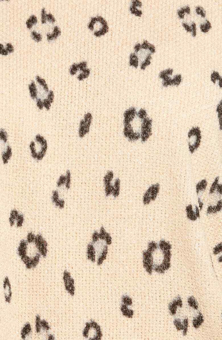 ALL IN FAVOR Animal Print Raglan Sleeve Top In Cream Animal Size S Made In USA