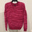 Free Press Fuchsia Zebra Pink Punch Tiger Stripe Balloon Sleeve Sweater Size L