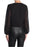 WAYF Women's Lace Trim Knotted Long Sleeve Blouse Black M MSRP $59