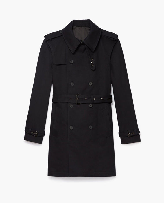 The Kooples Men's Jenna Trench Coat In Dark Navy Size 48