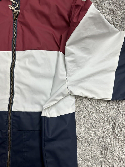 Men's WP Weatherproof Hooded Full Zip Rain Jacket Raincoat Coat color block M