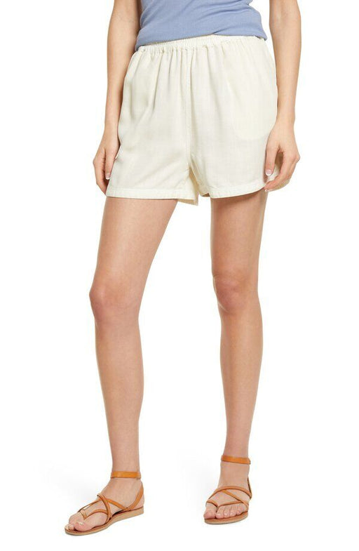 Treasure & Bond Women's Tencel Pigment Washed Summer Shorts Ivory Size XL $49