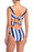 Saha Swimwear Aurora One Piece In Marine Stripes Size S $156