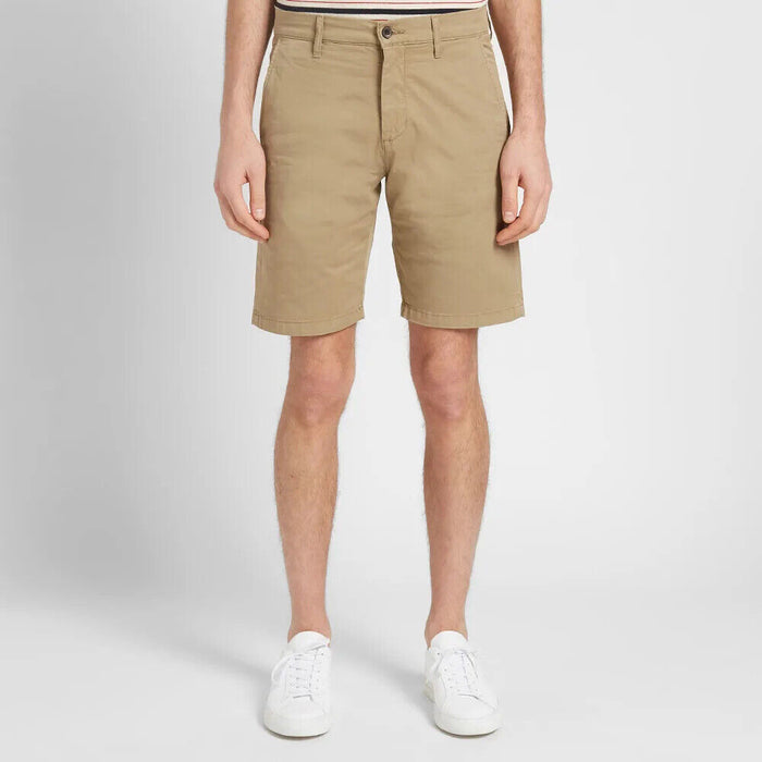NN07 No Nationality Men's Regular Fit Mid Rise Chino Shorts Khaki 33W $130