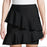 BCBGMAXAZRIA Women's Bridgett Asymmetrical Ruffle Mini Skirt Black Size L $296