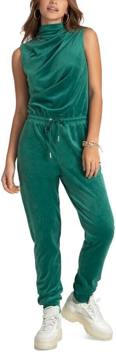 Juicy Couture Sleeveless Velour Jumpsuit Jade Green Size L