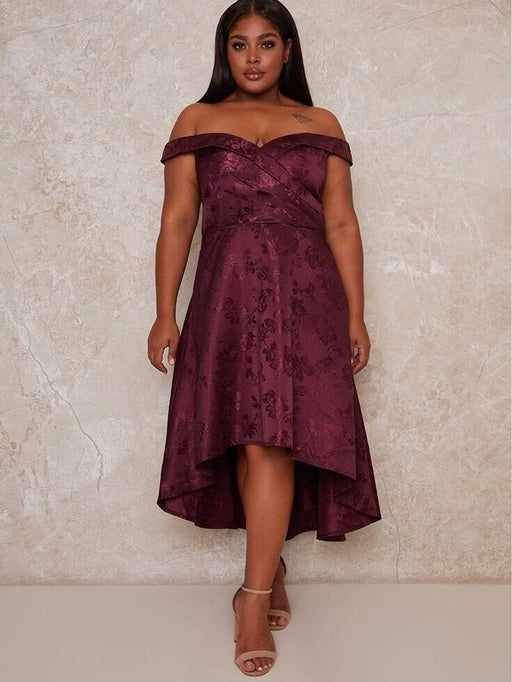 Chi Chi Bardot off shoulder Dipped Hem Dress plus size US 18