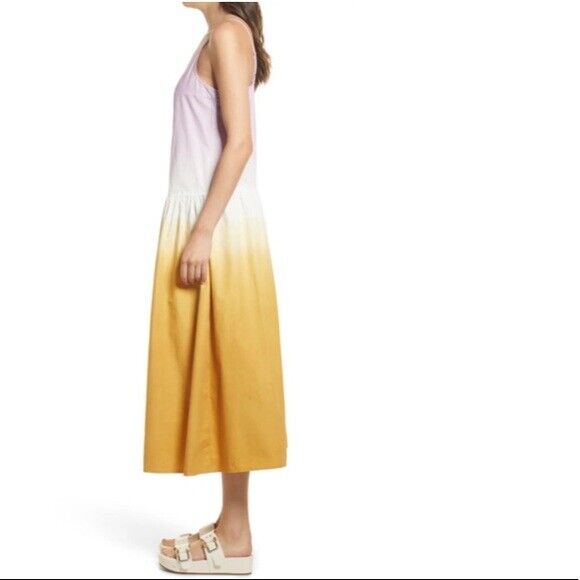 AllSaints Caro Dipdye Lilac Camel Midi Dress Women's Size 6 US $215