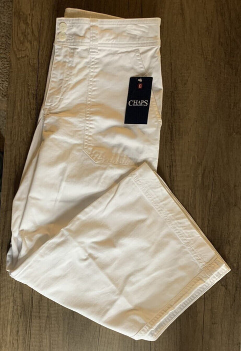 Chap Women's Giselle Twill Capri Pants In White Size 10 P Petite NWT