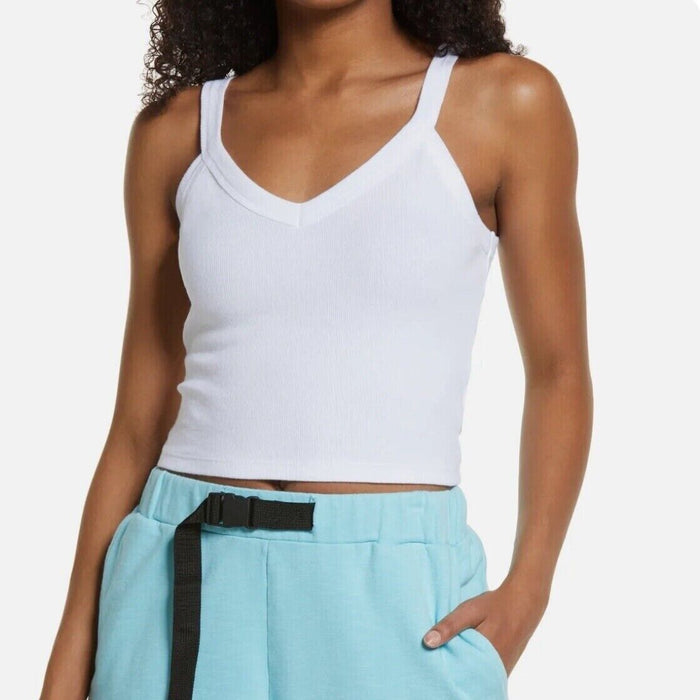 BP. Women's Plus Size V-Neck Rib sleeveless Camisole Cami size 1X in white