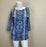 Olsen Europe Cotton 3/4 Sleeve Snake Print Tee In Blue Size S/M $139