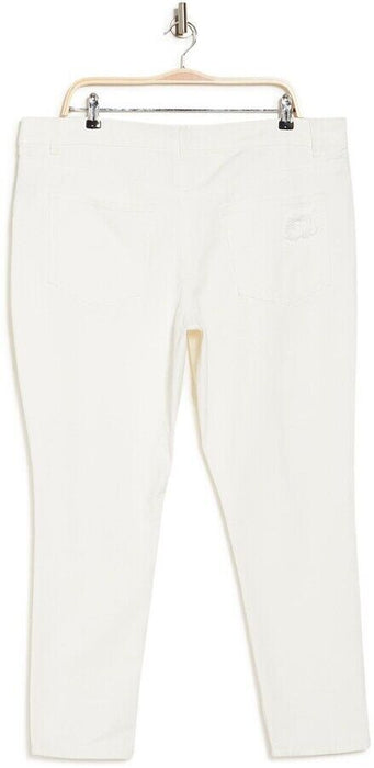 AFRM Luisa Distressed High Rise Ankle Crop Skinny Jeans In White Size 30