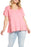 Caslon Ruffle Hem Cotten Tee In Pink Lemonade Size M