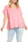 Caslon Tee-shirt en coton à ourlet volanté en limonade rose taille M