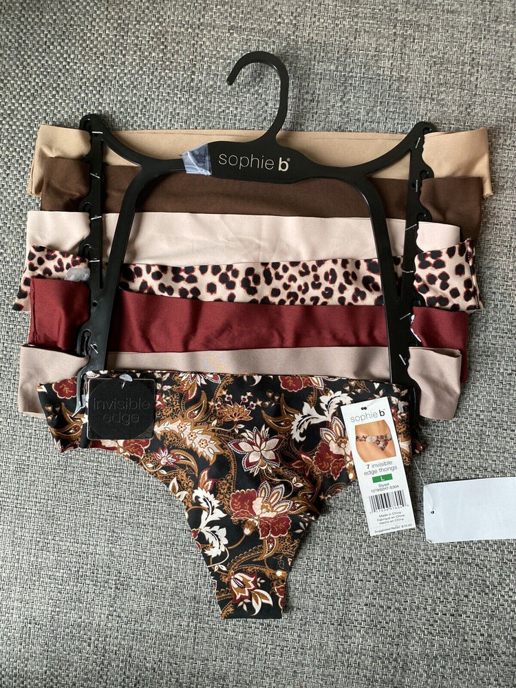 Sophie B Invisible Edge Thong Underwear Assorted 7 Pack Size XL $70