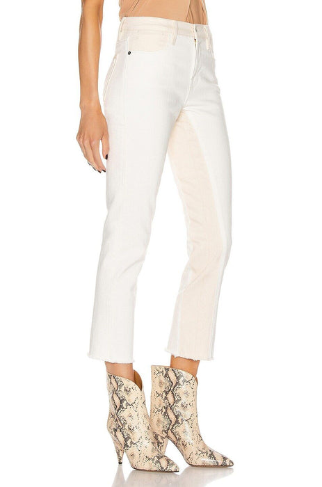 Frame Le High Straight Leg Jeans In Blanc Multi Size 27