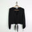 WAYF Women's Lace Trim Knotted Long Sleeve Blouse Black M MSRP $59