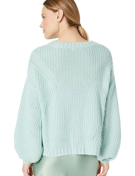 Splendid Cable Knit Crewneck Sweater Seafoam Green Size S $230