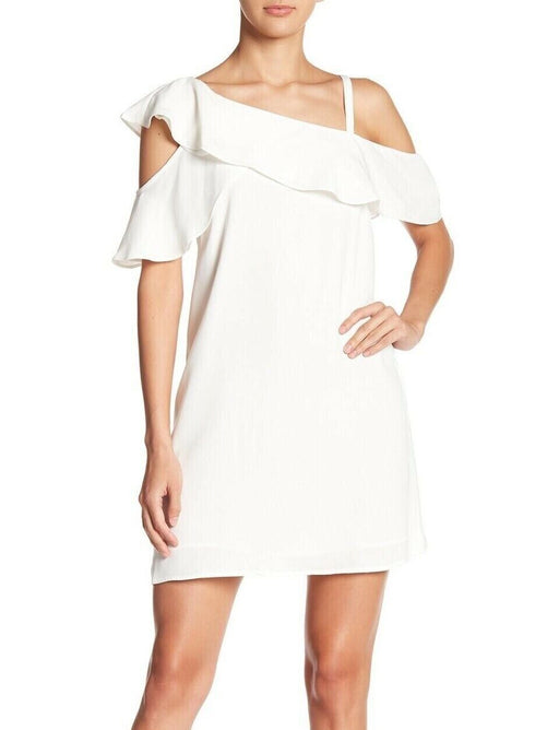 Rachel Rachel Roy $149 Women's Asymmetrical Cold-Shoulder Dress Eggshell Sz. 4