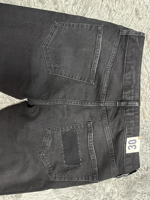 Topman rip 'n repair stretch skinny jeans in washed black size 30/30 $85