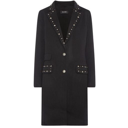 The Kooples Women's Long Sleeve Studded Wool Coat In Black Size 36 $900