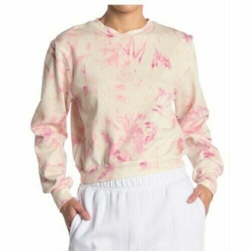 AFRM Crop Sweatshirt Top Long Sleeve Tie Dye Cream Blush Size XL