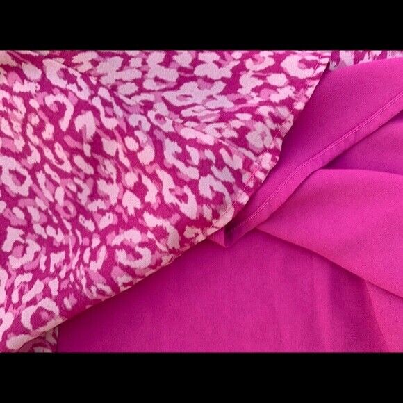Leith Nordstrom Pink Leopard V Neck Camisole Lined Cami Tank Top Size S