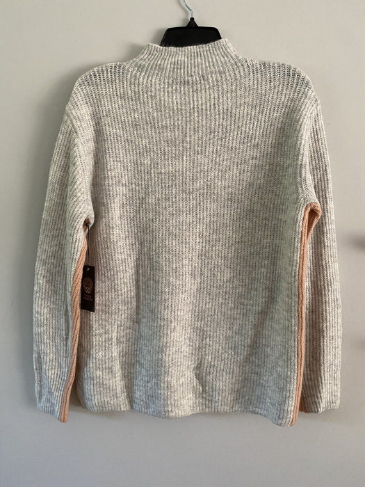 Vince Camuto Ribbed Sweater Colorblock Grey/Misty Pink Size XS