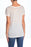 Susina Women's Ruched Burnout T-Shirt Round Neck In White Snow Size S