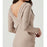 ASTR Cross Back Long Sleeve Ribbed Midi Dress in Nude size M