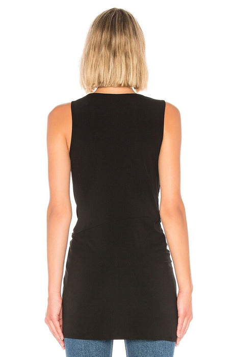 BCBGMAXAZRIA Sleeveless Wrap Front Tunic Top In Black Crisscross Size XS $188