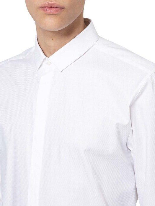 Hugo Etran Extra Slim Fit Textured Formal Shirt White Size 41/18 NWT