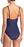 Mossimo Splash Plunge Lace-Up One-Piece Swimsuit In Navy Size S