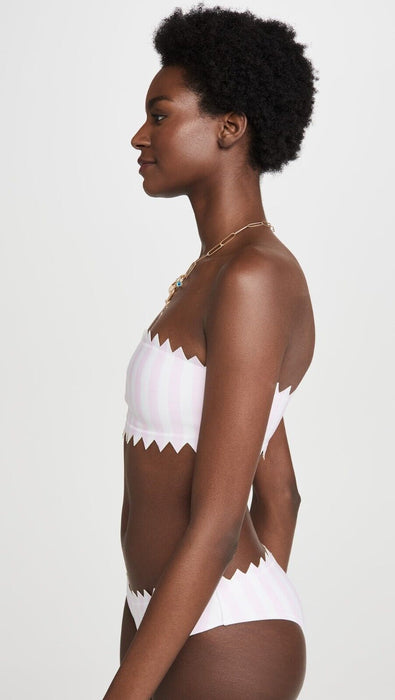 Onia Wilma Bandeau Bikini Top And Bottoms Stripe Blue Bell Size Small