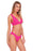 Becca Pucker Up Elliana Banded Over The Shoulder Halter Bikini Top Pink Size M