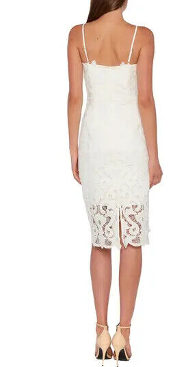 Bardot women's Lina Lace Sheath midi Dress White Size 8 M $189