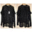 BCBGMAXAZRIA Sheer Chiffon Metallic Top In Black Combo Size L $198