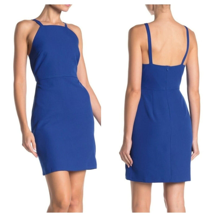 NSR Diana Sleeveless Mini Dress Date Cocktail Dress In Royal Blue Size L