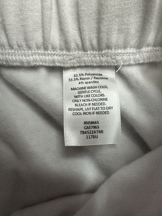 New Treasure & Bond Women S White Fleece Lined Lightweight Raw-Hem Sweat Shorts