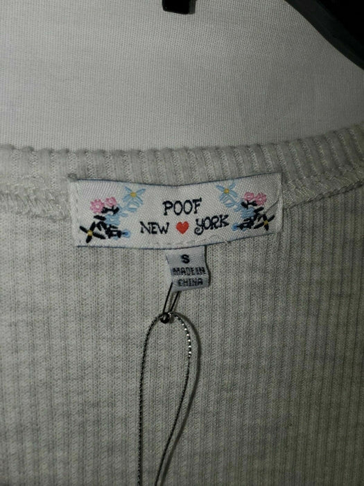 Poof New York Soft Pullover Rose Smoke Sweater Size S Light Grey