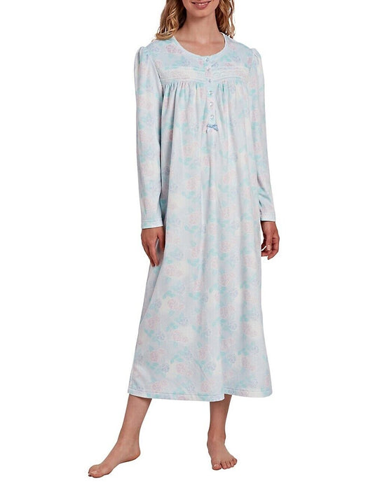 Jasmine Rose Long Floral Night Gown size XL aqua