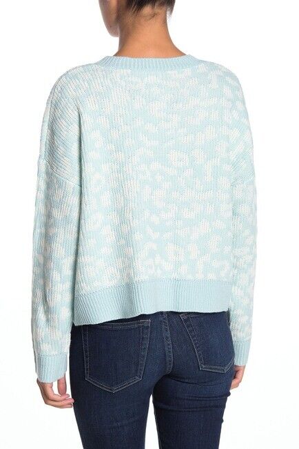 John & Jenn NORDSTROM Size M Leopard Print Dolman Sleeve Sweater blue