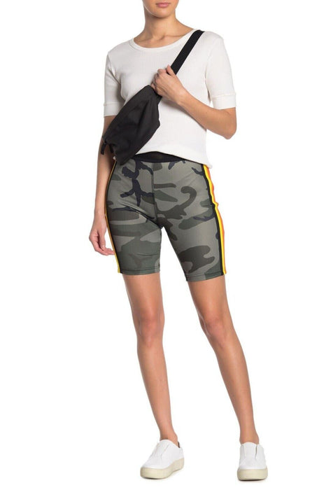 Pam & Gela Excel Rainbow Biker Shorts In Clay Camo Size S