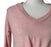Poof NY women's Pastel Pink V-neck Twist Front  3/4 Sleeve Sweater size M $44