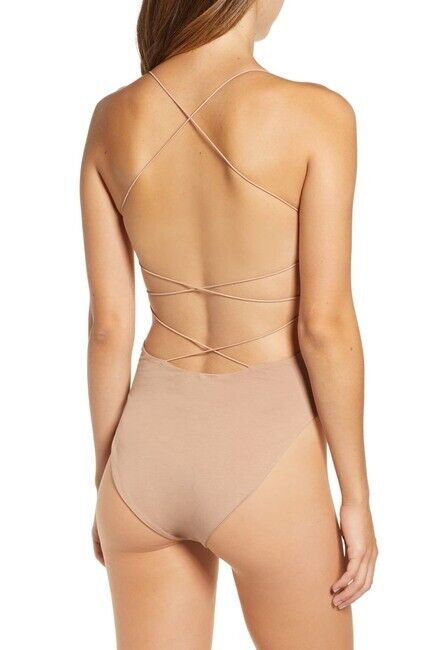 Tiger Mist Bentley Strappy Bodysuit In Nude Size M