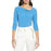 Halogen women's Twist Neck Fashion Knit Top Long Sleeve Blue Size M