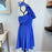 A By Amanda Woman's Ruffle Halter Neck Backless Dress Cobalt Blue Size M