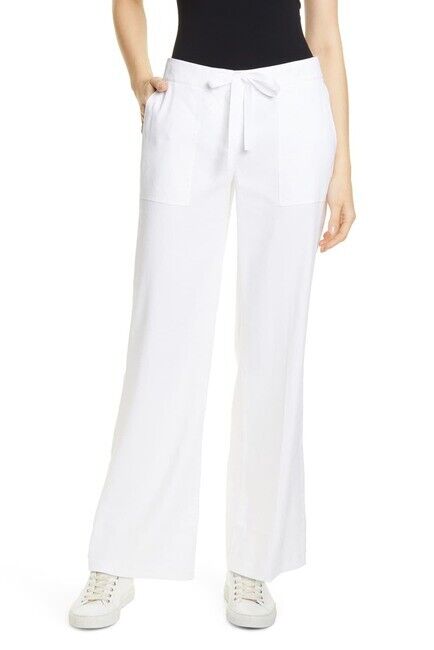 Nordstrom Signature Women's Drawstring Waist Pants White Size 14