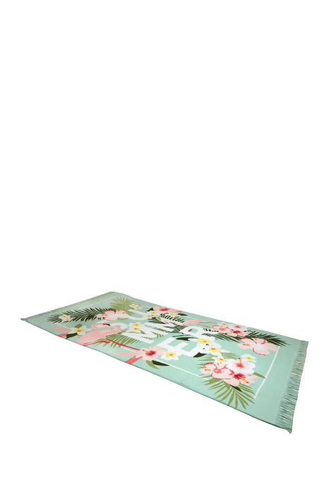 Moda At Home 100% Cotton Summer Tropical Beach Towel Pink Light Green 35x70"